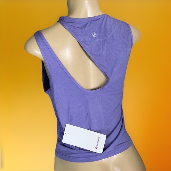 lululemon athletica Tops - Lululemon Tank Top Shoulder Cut-Out Yoga Shirt‎ Sz 6 Purple Lavender NWT $68